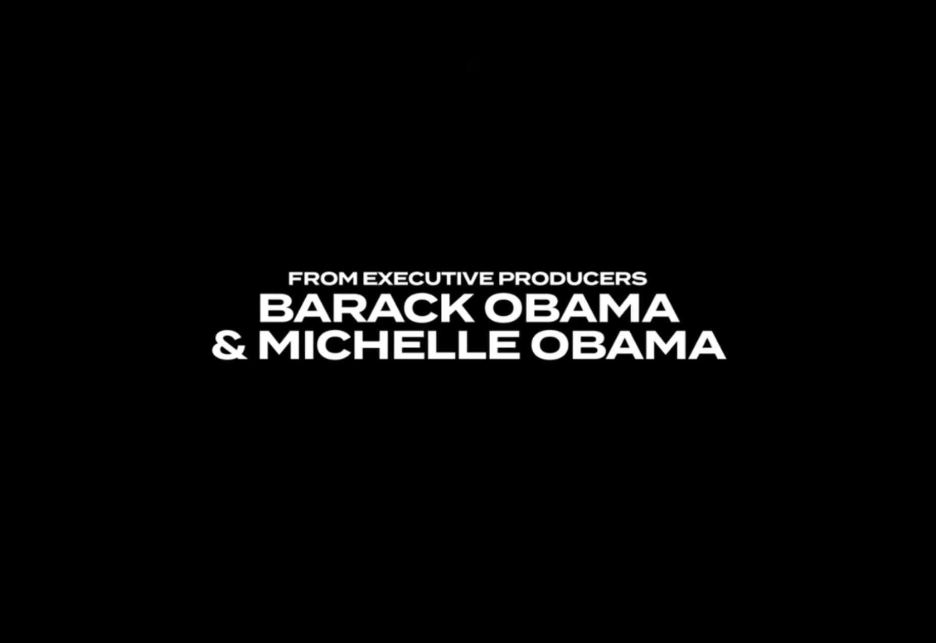 A title card from the trailer for The Eyes of Ghana showing Barack and Michelle Obama as executive producers